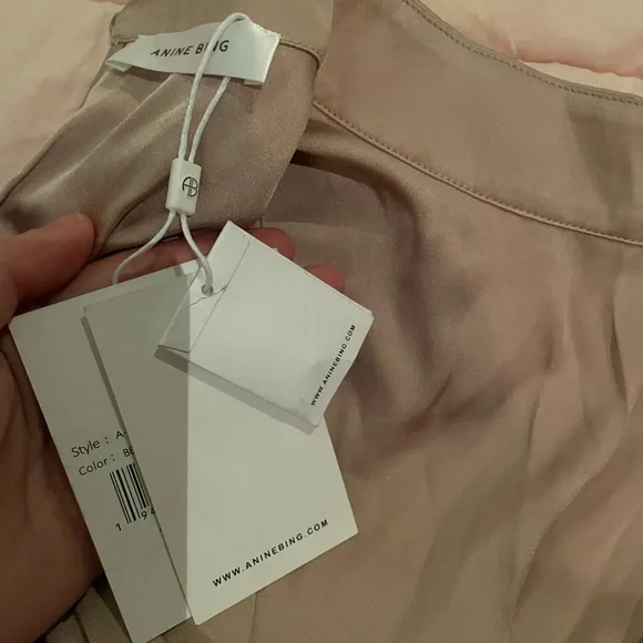 FINAL SALE ‼️NWT  ANINE BING Beige Dress MIDI /Long Sleeve - Picture 5 of 7